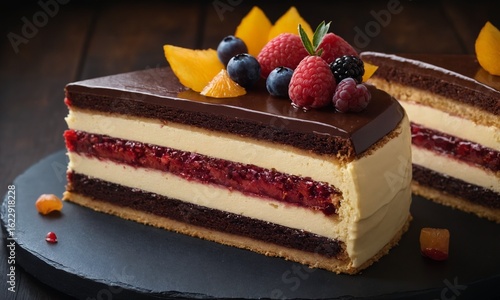 Wallpaper Mural chocolate cake with berries Torontodigital.ca