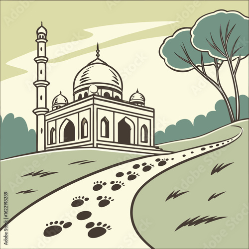 taj mahal vector illustration