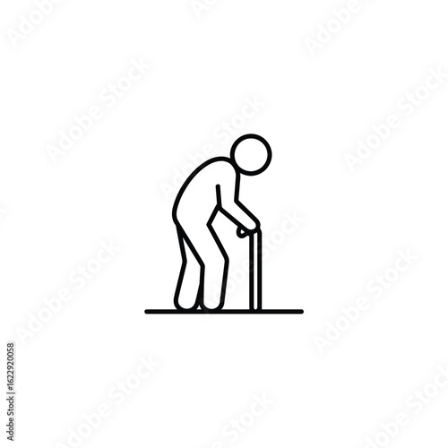 Elderly person with cane icon