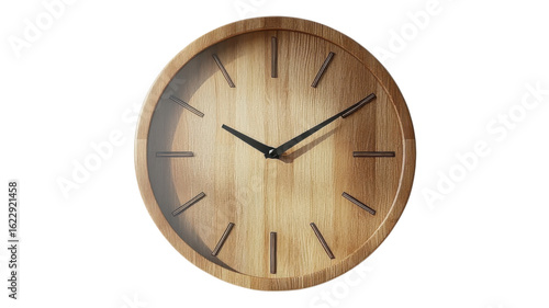 Wallpaper Mural Rustic wooden clock with a minimalist design displayed against an transparent background Torontodigital.ca