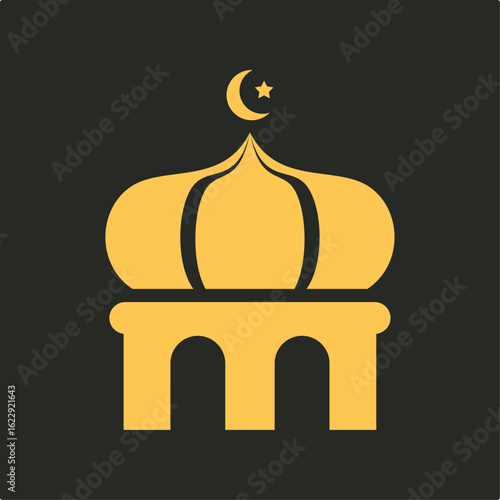 Mosque trendy applicable important vector Illustration design magnificent colorful background