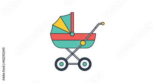 Classic baby pram vintage transportation for infant outdoors