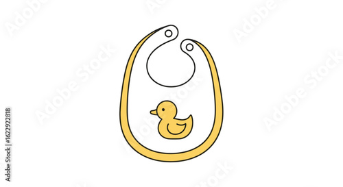 Cute yellow duckling baby bib for mealtime protection and comfort