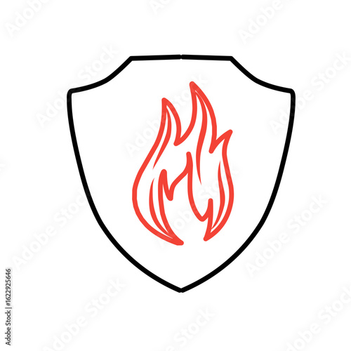 handdrawn fire shield