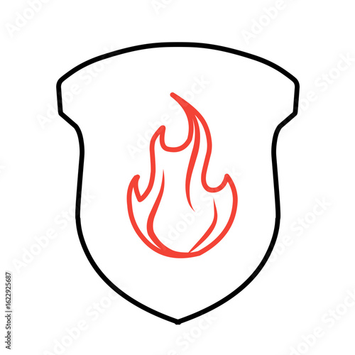 handdrawn fire shield