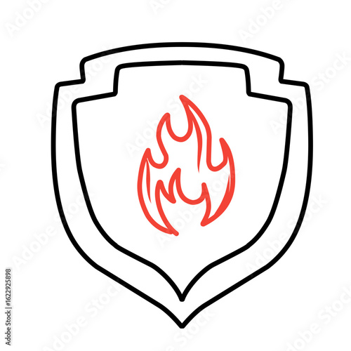 handdrawn fire shield