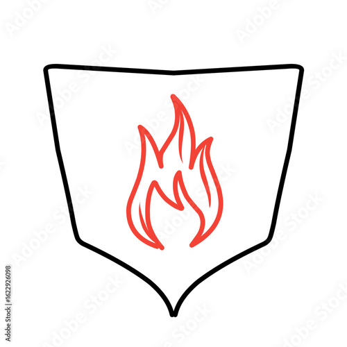 handdrawn fire shield