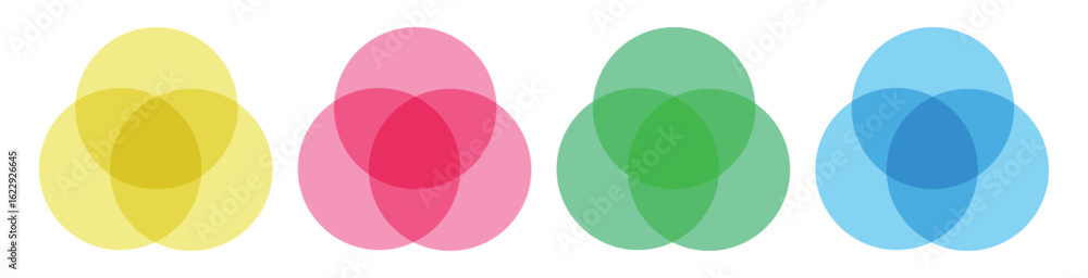 Obraz premium Colorful Overlapping Circle Infographic for Teamwork, Data Visualization, and Educational Concepts.