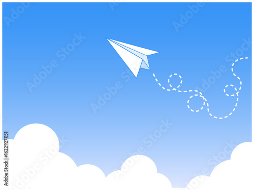 青空に舞う紙飛行機
