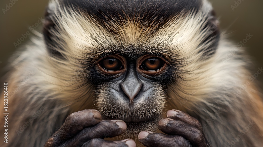 Obraz premium Majestic Monkey Face Close-Up