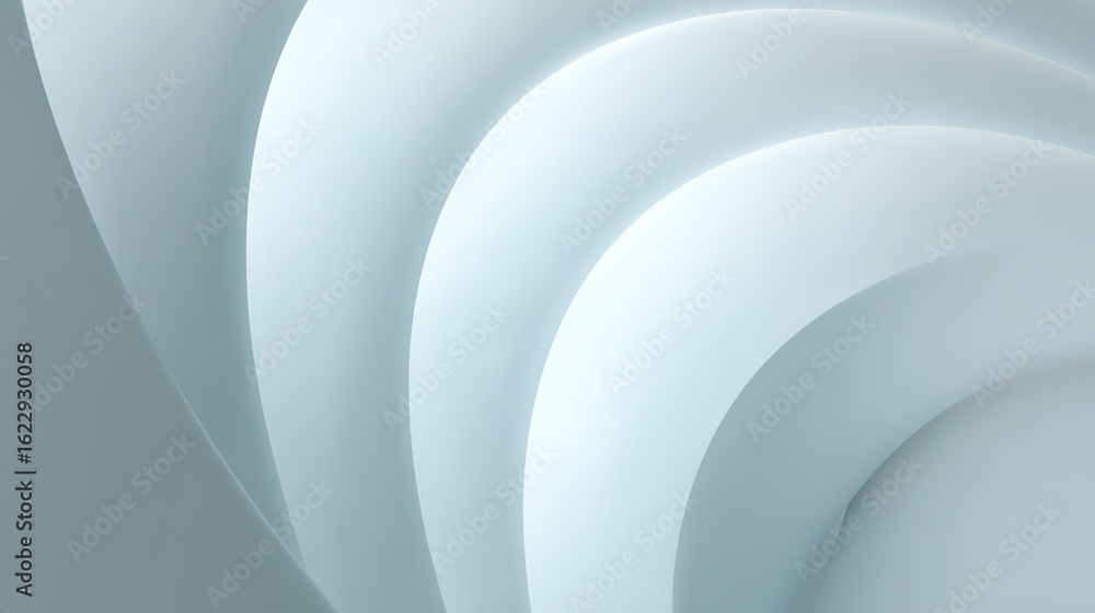 Fototapeta premium Ultra-minimalist white abstract surface with concave shapes, glowing softly in a futuristic design.