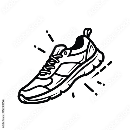 Vector illustration of 3d illustration of running shoe isolated on white background