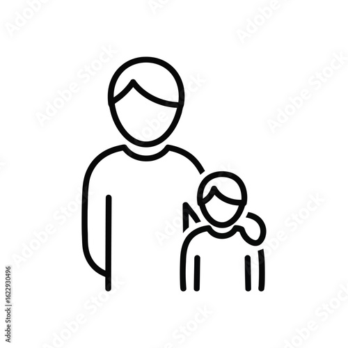 Vector illustration of 3d illustration of parent and child together isolated on white background