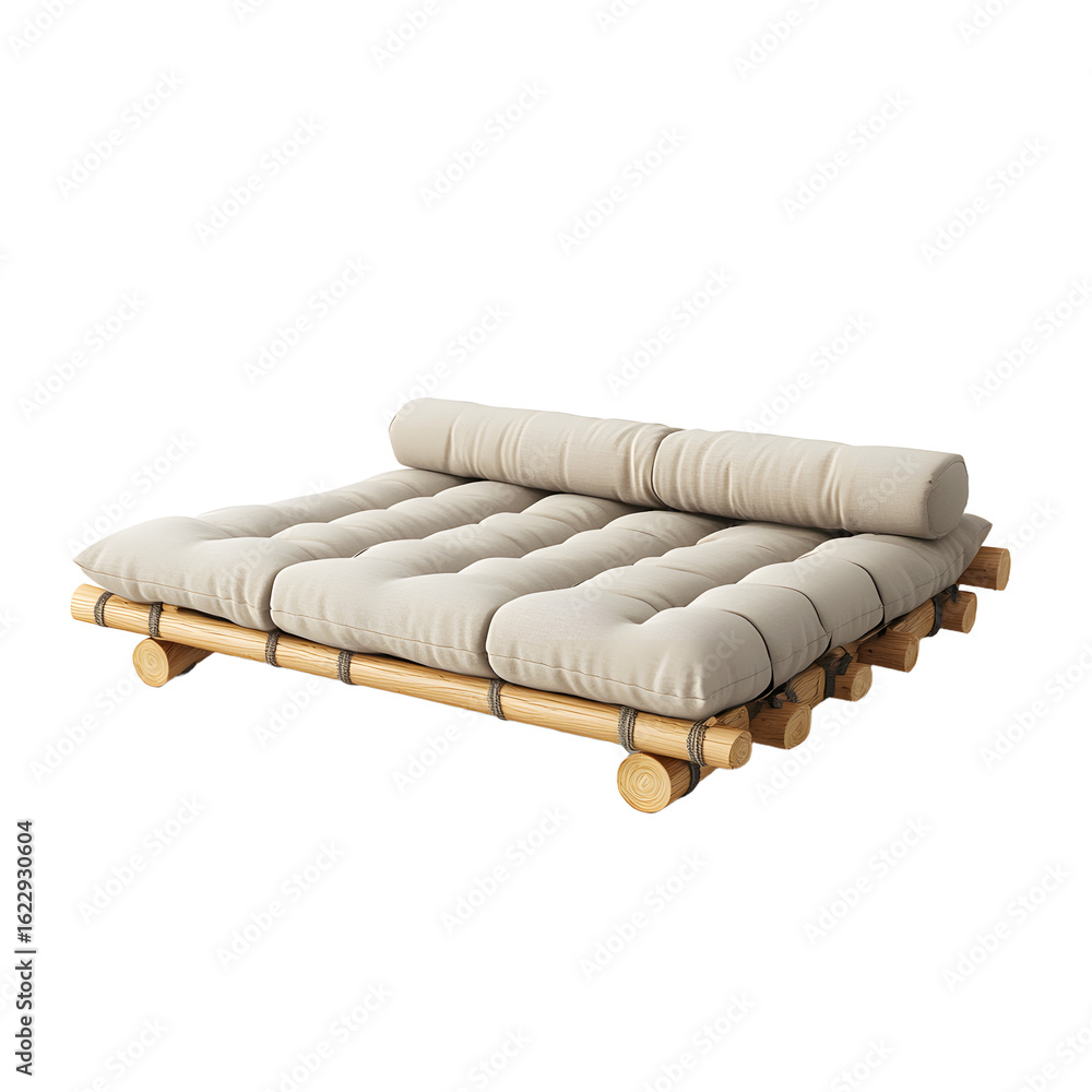 Obraz premium Modern Futon Isolated on White Background - Versatile Furniture for Home Decor and Interior Design