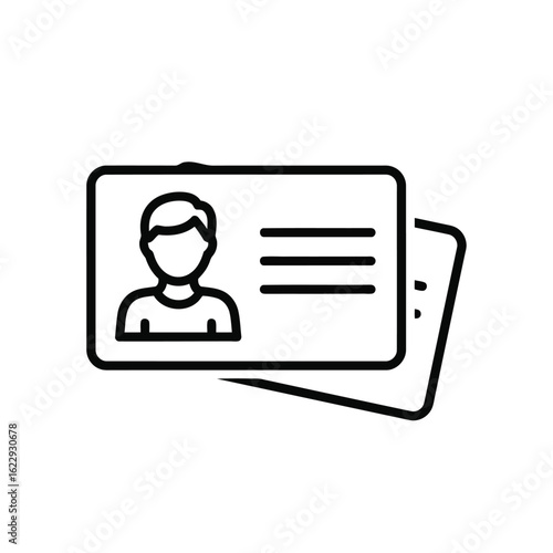 Vector illustration of 3d illustration of icon of an identification card with a persons photo and text