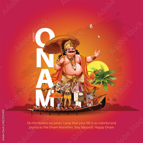 Kerala festival happy Onam, use for poster, leaflet , banner. abstract vector illustration design