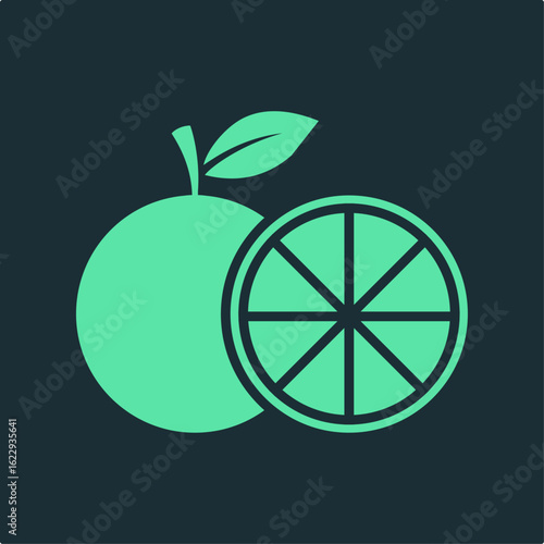 Orange fruit trendy applicable important vector Illustration design fascinating colorful background