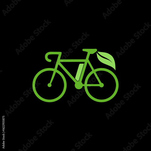 Electric bike, electro bicycle icon isolated on black background