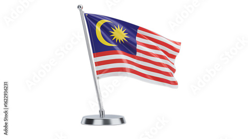National flag of Malaysia isolated on a white background.

