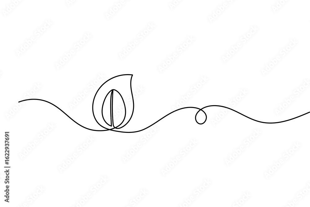 Obraz premium Single one line coffee bean drawing minimalist vector outline sketch isolated on white background 