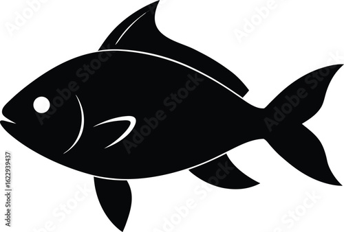 La silhouette de poissons marins sous-marins illustre l'art de la pêche en eau libre, avec des symboles de saumon, de thon et de requin