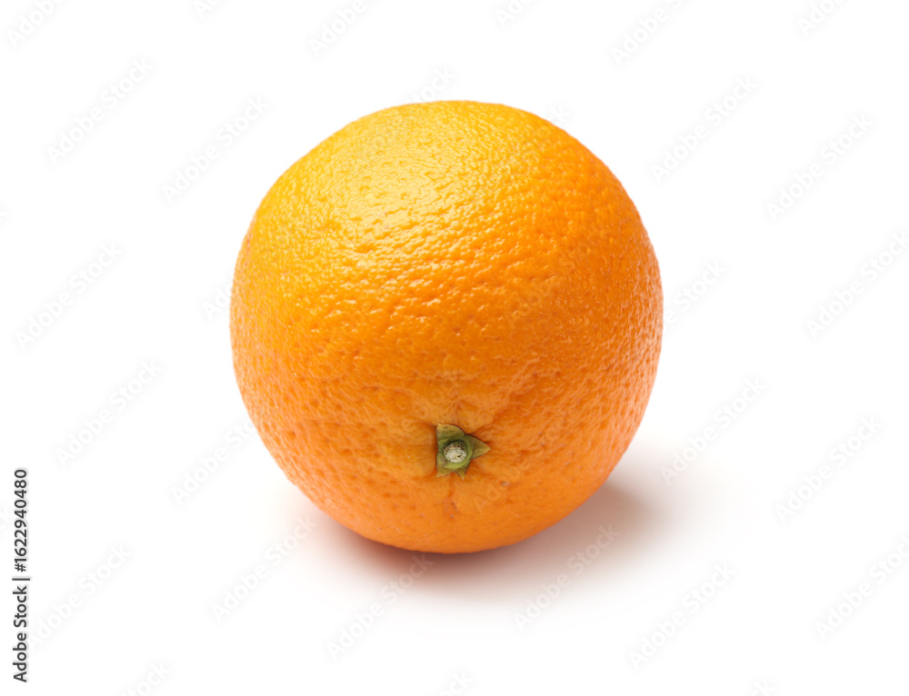 One whole juicy orange isolated on white One whole juicy orange isolated on white