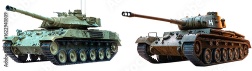 Two panzerkampfwagen viii maus super-heavy tanks showing different camouflage patterns on transparent background
