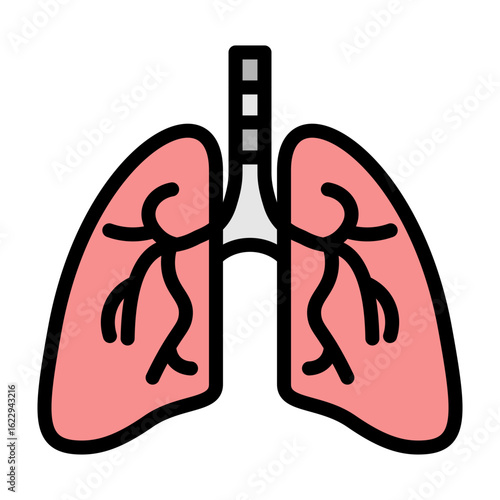Lungs Vector Filled Icon Design