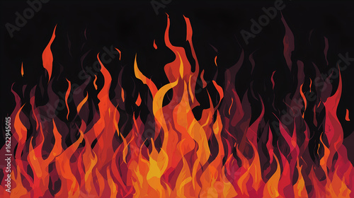 Blazing Inferno: A vibrant illustration capturing the raw energy and dynamic movement of flames, with intense colors that ignite the imagination.