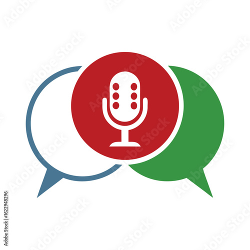 Podcast Microphone Icon Vector Design.