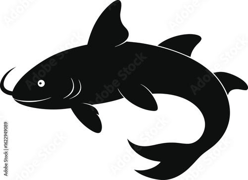Silhouette vecteur d'animal mammifère marin, poisson, dauphin, requin