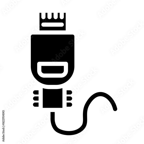 Ethernet Port Vector Glyph Icon Design
