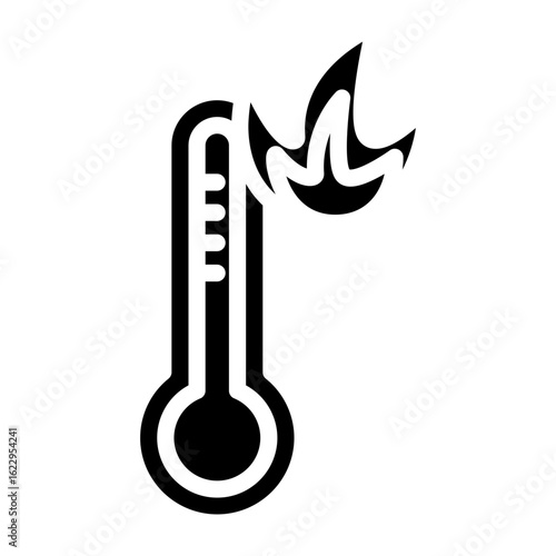 Overheating Vector Glyph Icon Design