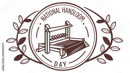 Celebrate National Handloom Day with this vintage loom design, honoring textile heritage and craftsmanship.