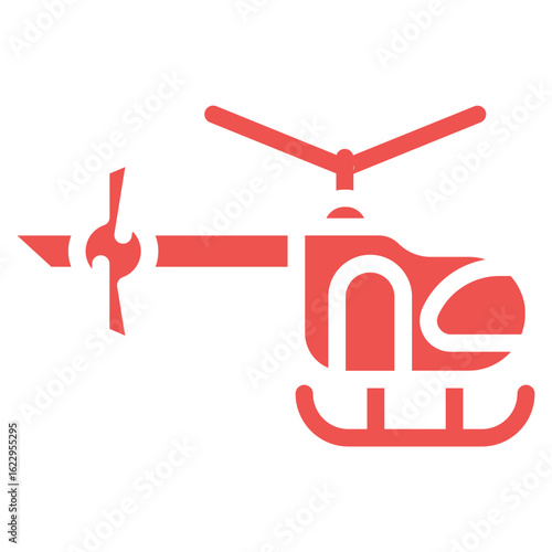 Firefighter Helicopter Vector Icons