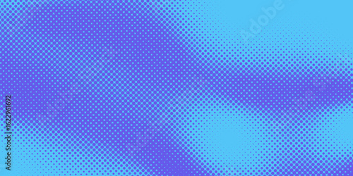 Purple and blue pop art retro background with halftone dotted design in comic style