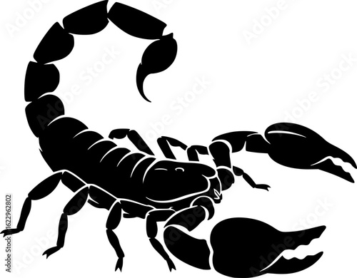 Aggressive Scorpion Silhouette Vector Illustration
