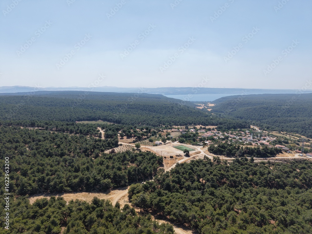 Fototapeta premium Aerial view of beautiful landscape