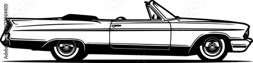 Classic Convertible Car Silhouette Vector Illustration for Automotive Enthusiasts
