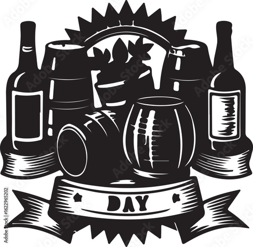 set of beer bottles