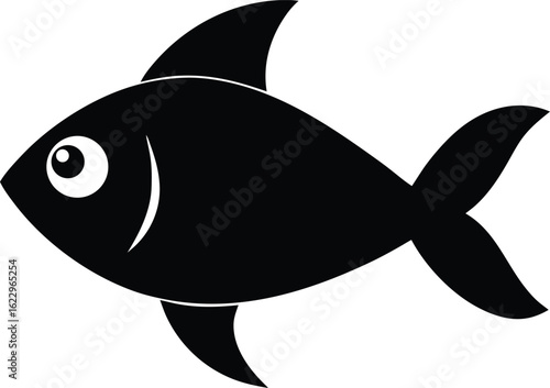 Vecteur d'illustration animal de poisson de mer sous-marin avec silhouette de requin et thon nageant dans l'eau de l'océan