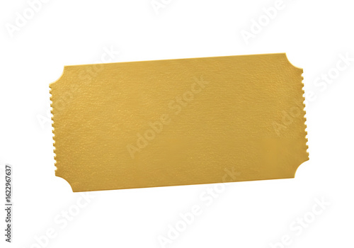 Golden Ticket Mockup Isolated on White or Transparent Background