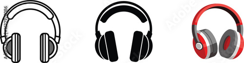 A vibrant banner advertisement featuring headphones, designed for promotional use with a modern aesthetic and clear visual hierarchy.
