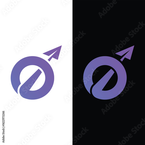 Letter O travel logo alphabet O plane icon for travel agency.