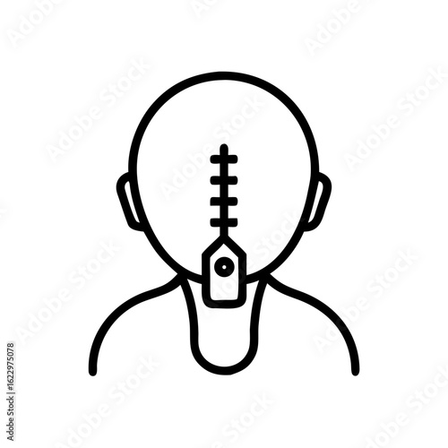 An artistic representation of silence in the face of adversity, the line art portrays a human figure with a zipper, suggesting the act of closing one's mouth. 