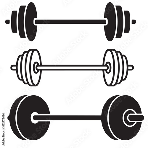 barbell vector silhouettes