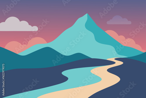 sea landscape with mountains