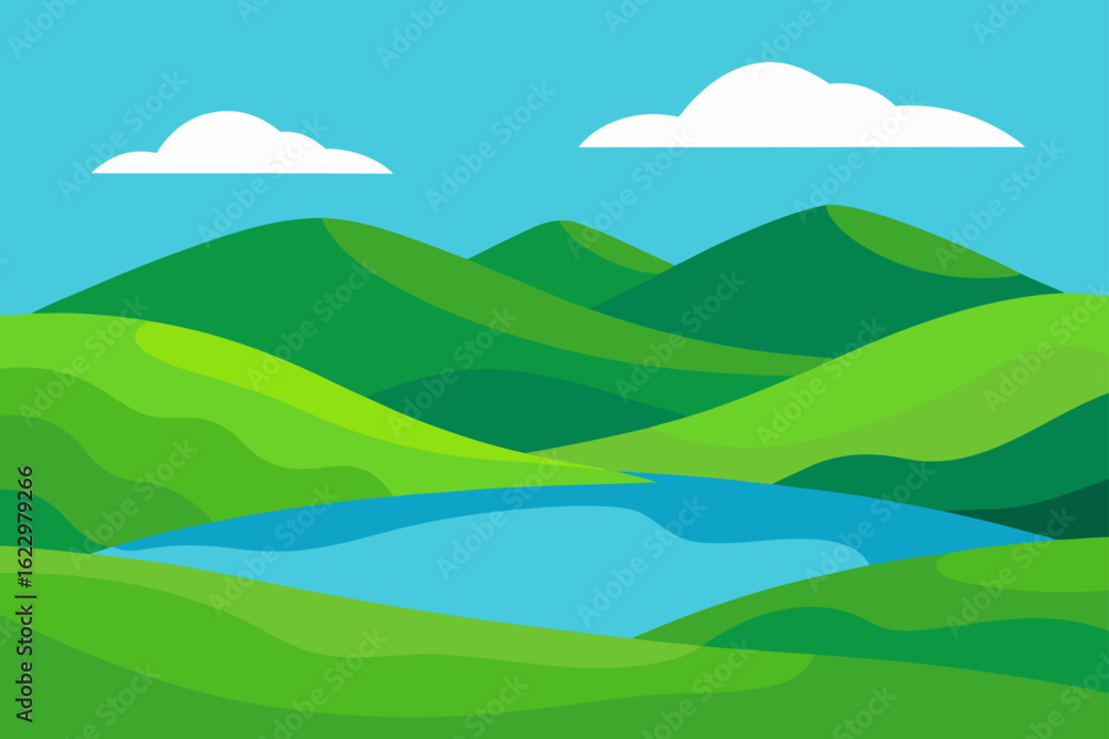 Obraz premium landscape with mountains and clouds