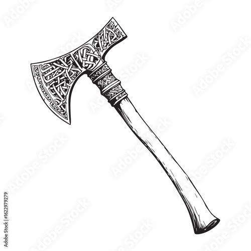 axe vector silhouette, Black axe silhouette isolated on white background. Axe icon vector illustration.