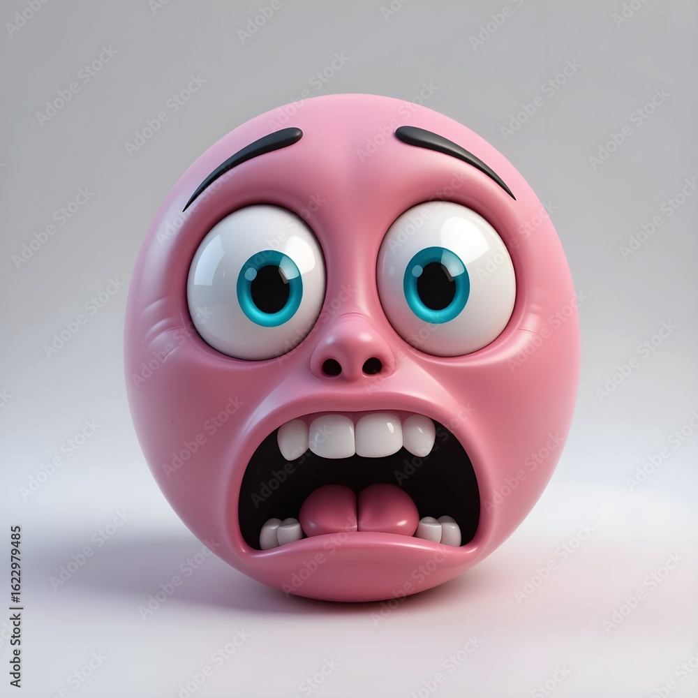 Fototapeta premium Expressive 3D Cartoon Emoticon Characters Displaying Mixed Emotions